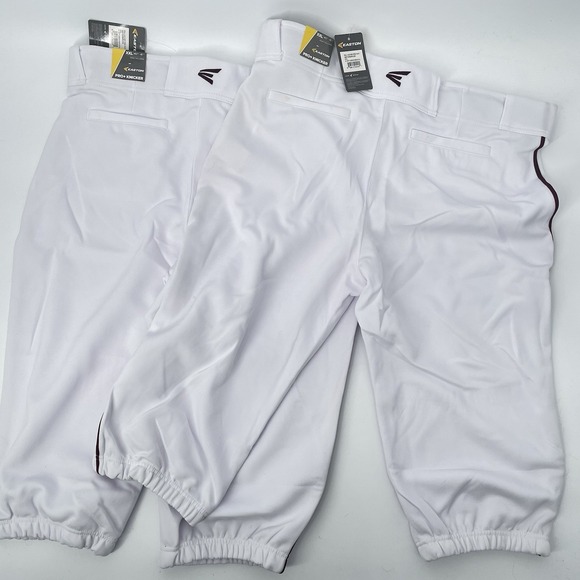 NWT 2 Pair Easton Baseball Pants Pro Plus Piped Knicker Men XXL 40"-41" White - Picture 5 of 7